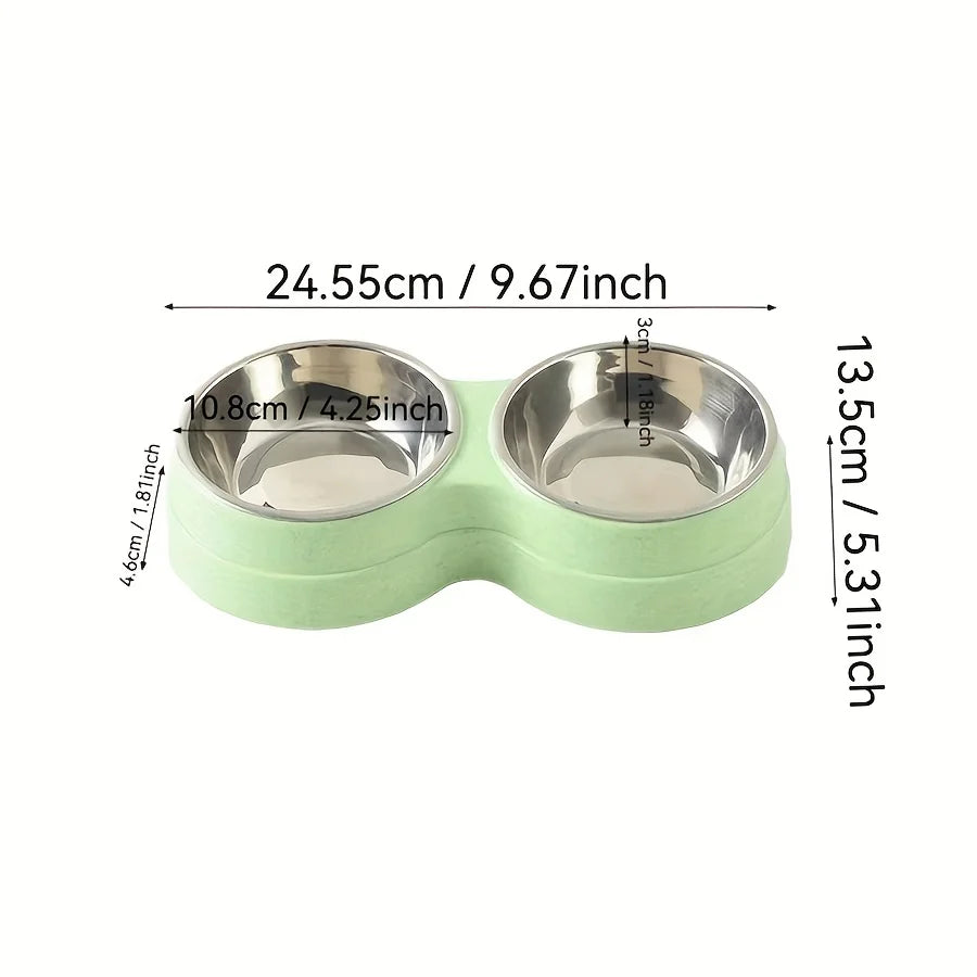 Double Stainless Steel Pet Bowl