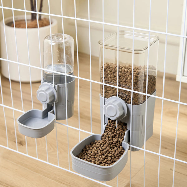 Gravity Feeder and Water Dispenser for Crates