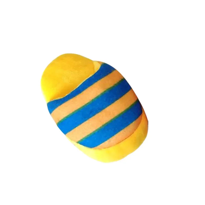 Squeaky Plush Slipper Toy - Yellow