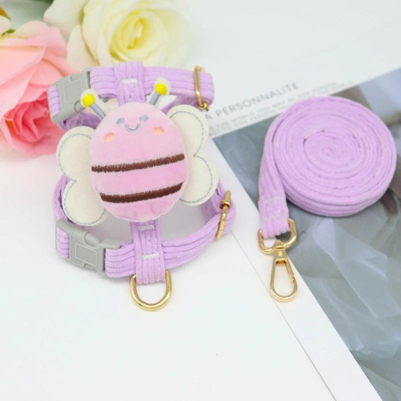 Bee Harness and Lead Set - Purple / M
