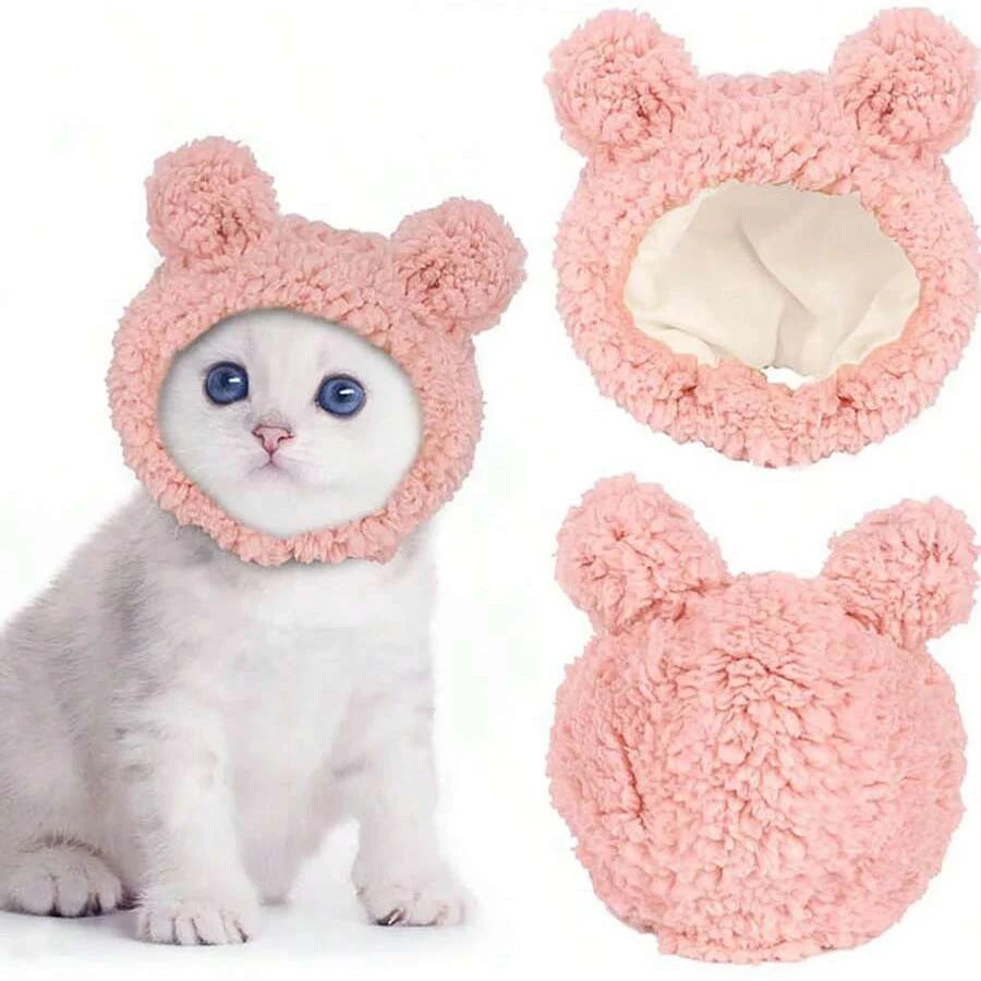 Bunny and Bear Ear Hat for Pets - Pink