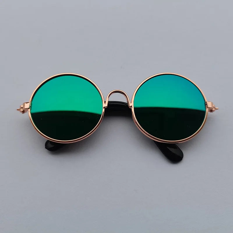 Round Pet Sunglasses - Green mirror