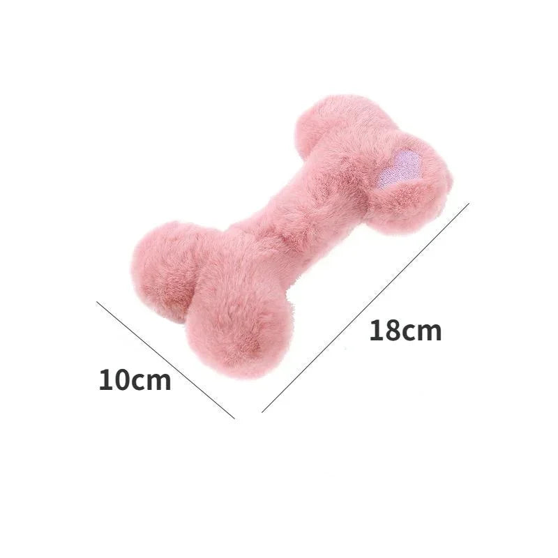 Fuzzy Plush Bone Dog Toy
