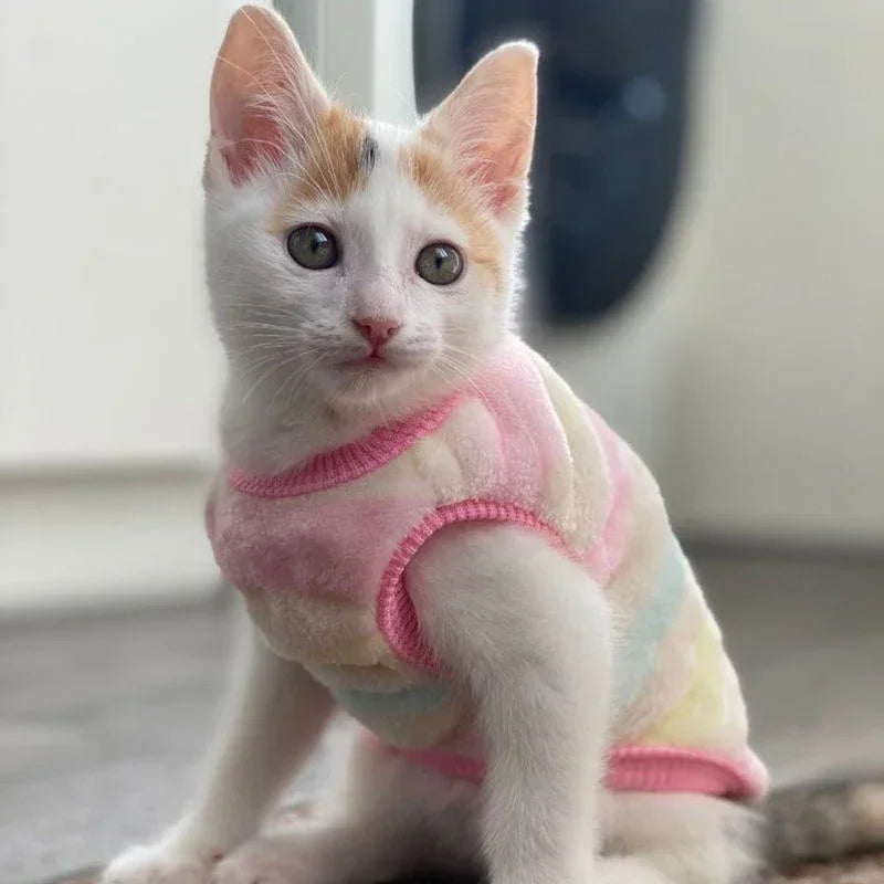 Cartoon Fleece Vest for Cats and Small Dogs