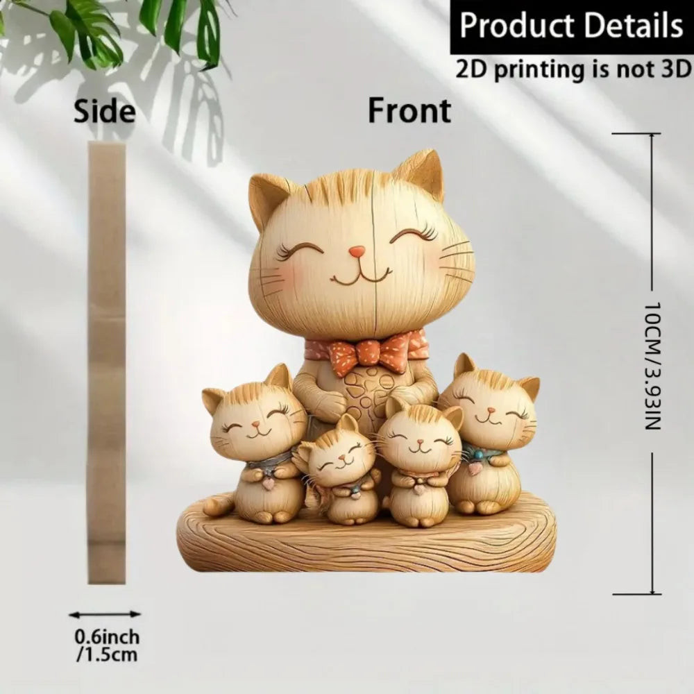 Wooden Cat & Dog Silhouette Ornament