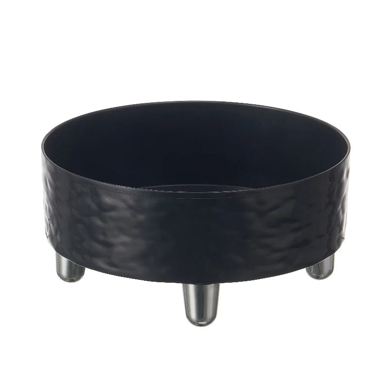 Ripple Steel Bowl on Raised Stand - Grey