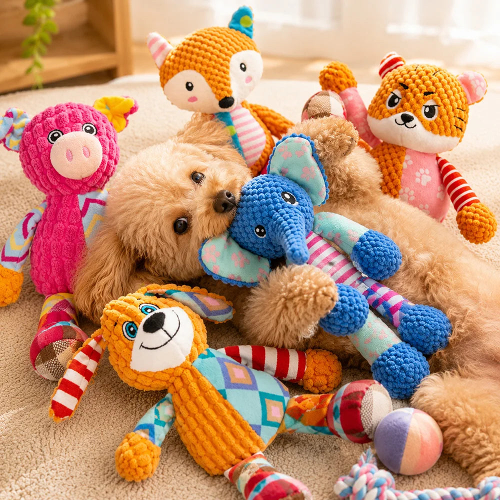 Squeaky Plush Animal Dog Toys