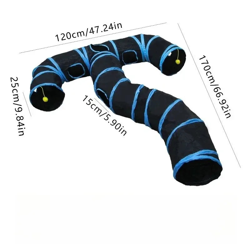 Pop-Up Cat Tunnel, Many Shapes - Long double curve