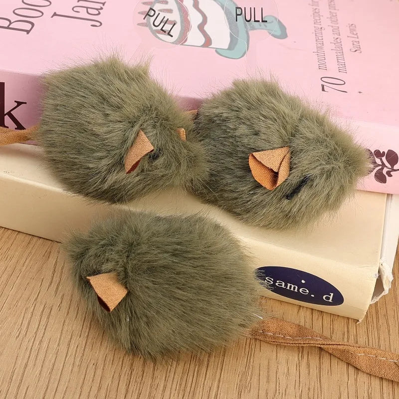 Realistic Squeaky Plush Mouse Cat Toy