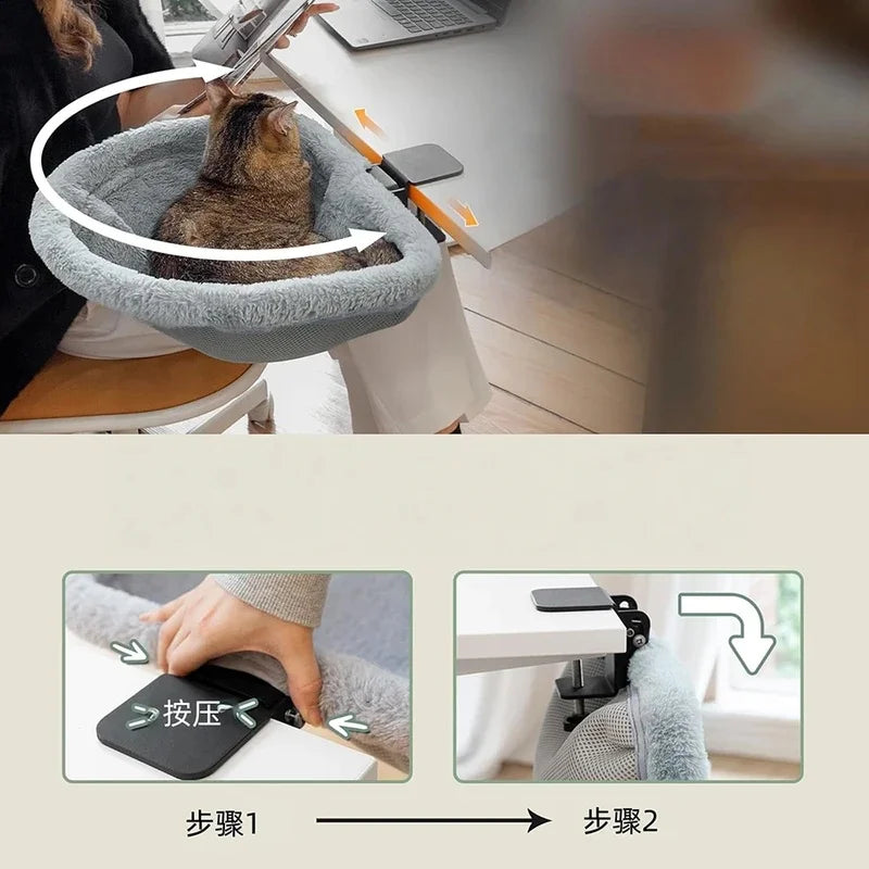 Desk-Clamp Cat Hammock, 110 cm