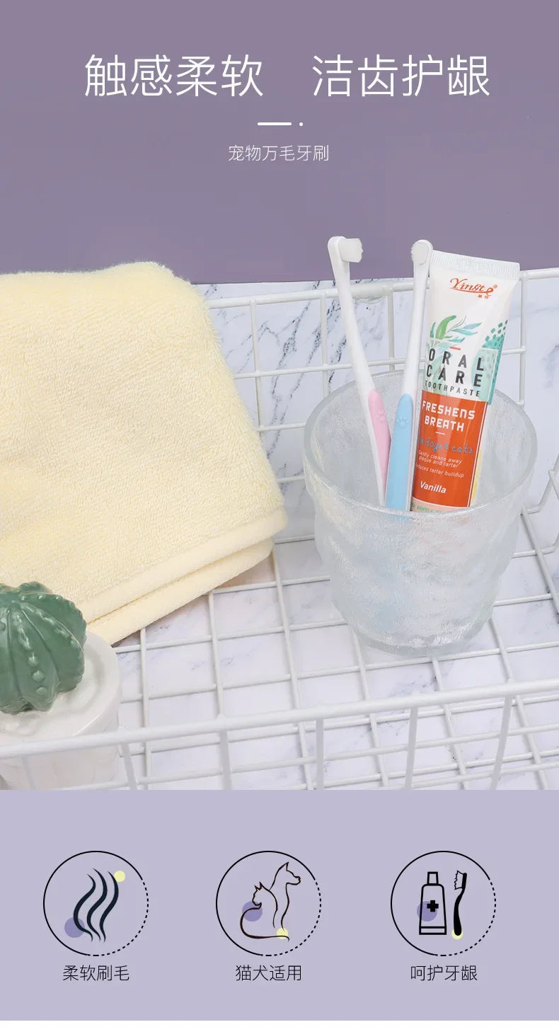 Small Round-Head Toothbrush for Pets