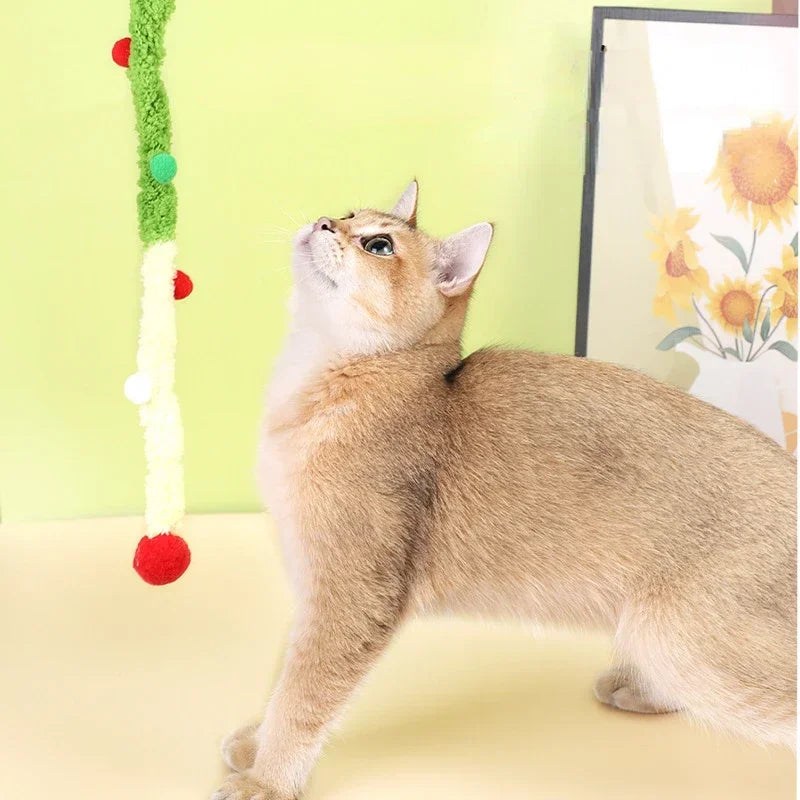 Plush Strip Cat Teaser Wand