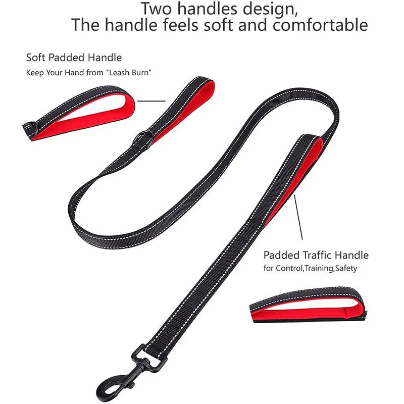 Double-Handle Reflective Dog Lead