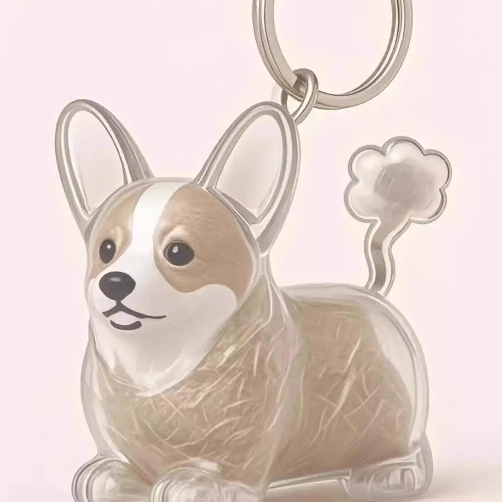 Dog Shaped Fur Keepsake Keyring