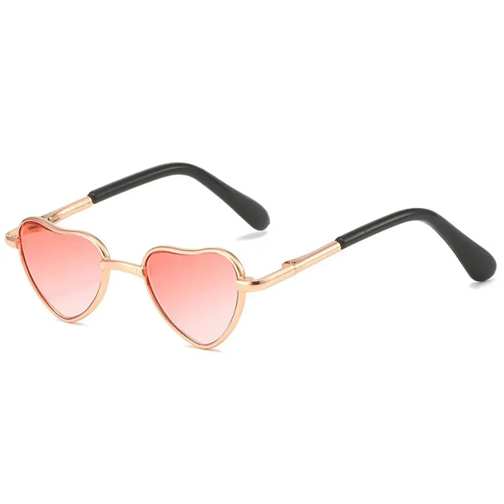 Heart-Shaped Pet Sunglasses - Gradient Pink