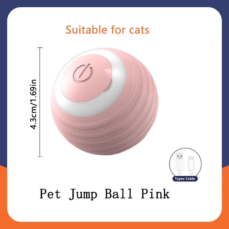 Smart Rolling Teaser Ball Cat Toy - Pink H