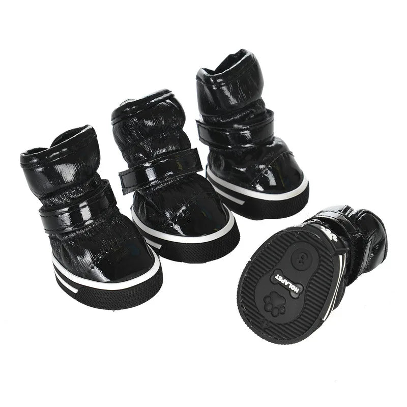 Fleece-Lined Winter Boots for Small Dogs