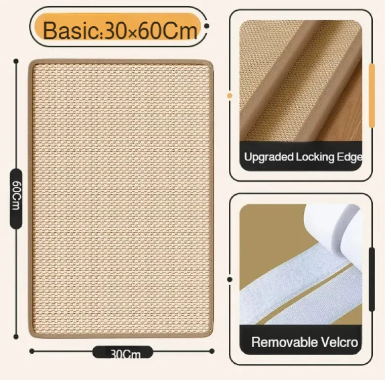 Sisal Cat Scratching Mat - 30 x 60 cm