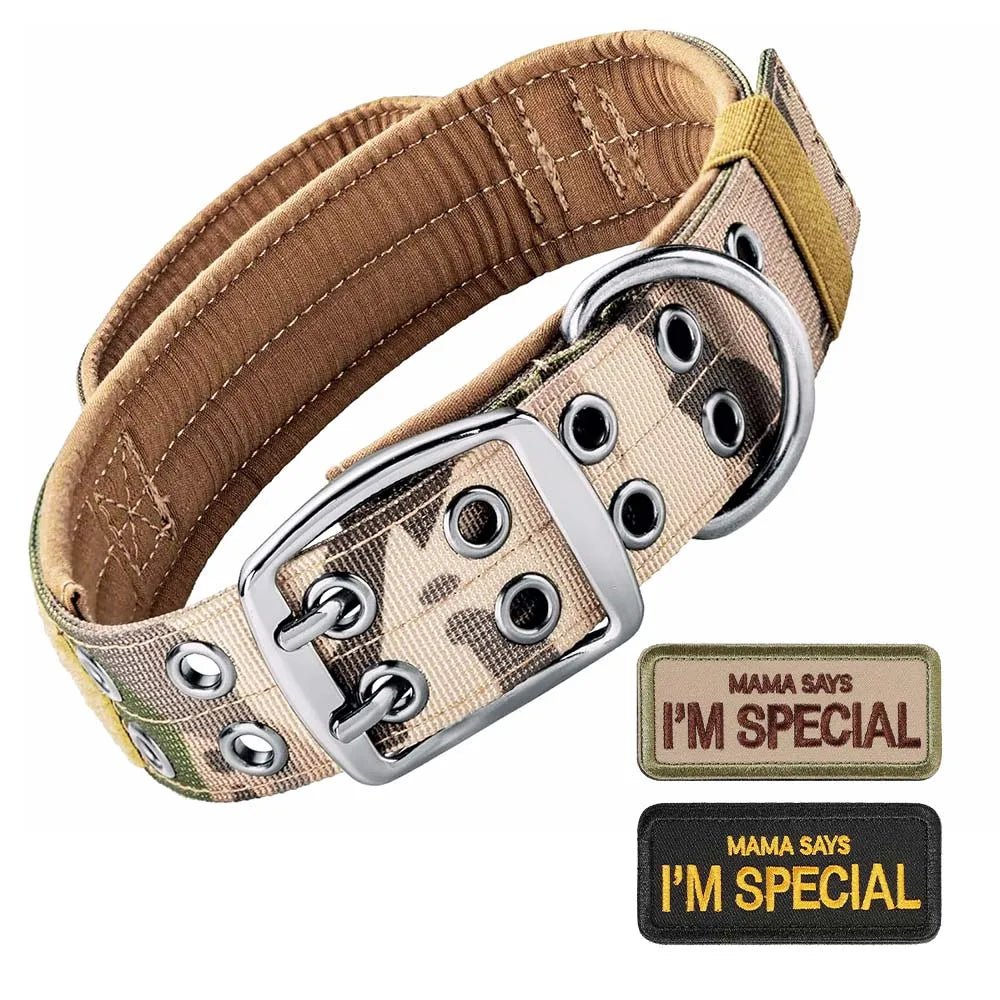 Heavy-Duty Tactical Dog Collar - Camouflage / M