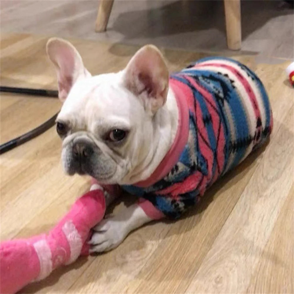 Patterned Fleece Jumper for Small Dogs