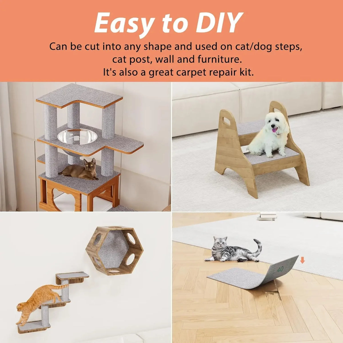 Self-Adhesive Cat Scratching Carpet Roll