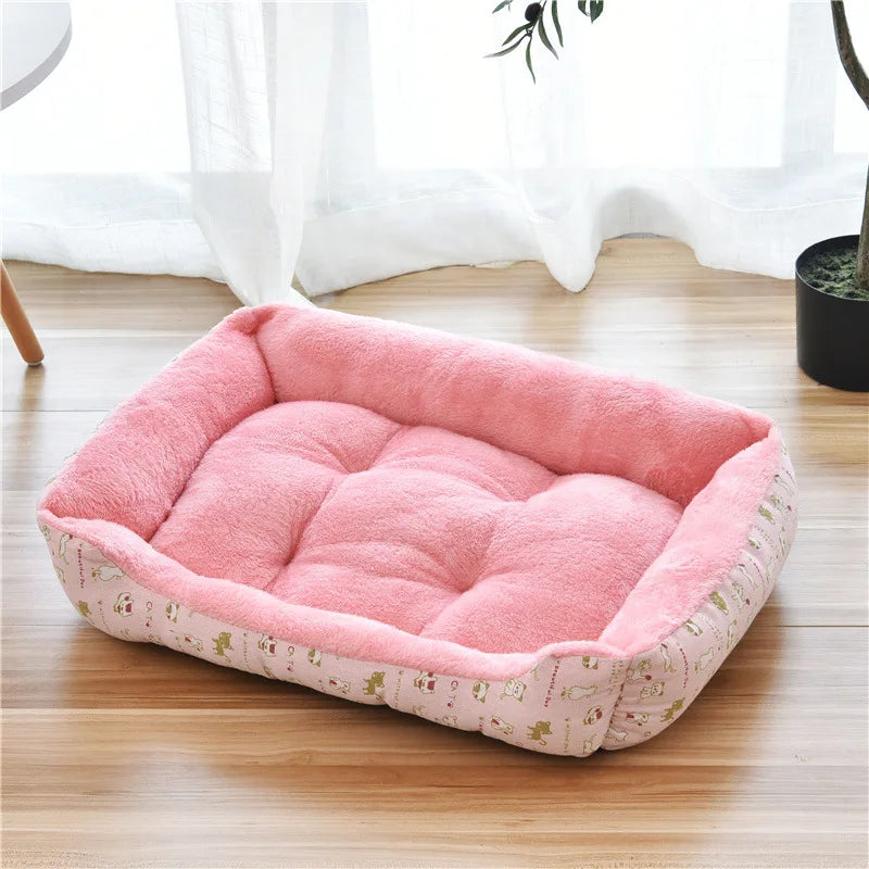 Square Dog Bed with Raised Sides - 14 / 66x48 cm