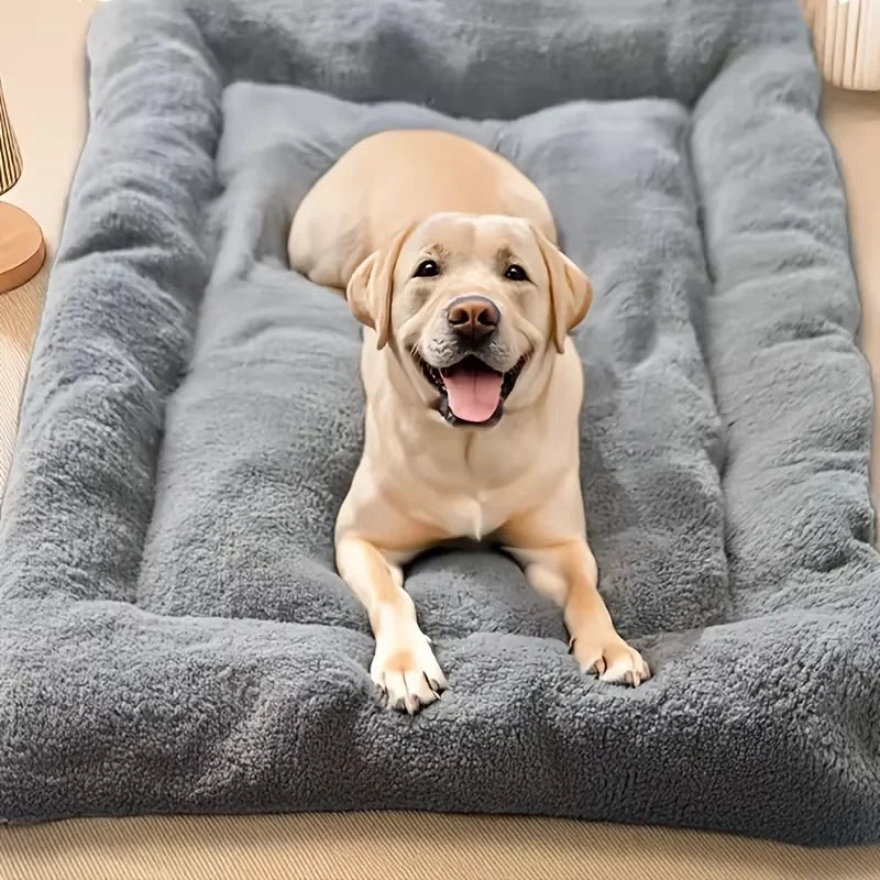 Plush Crate Mat Dog Bed - Black