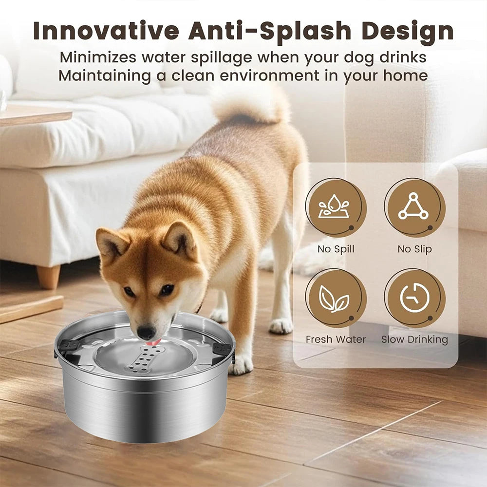 Stainless Steel No-Spill Water Bowl