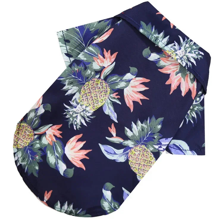 Hawaiian Shirt for Dogs and Cats - Navy Blue Pineapple / XS