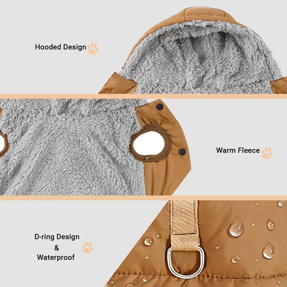 Hooded Fleece-Lined Dog Jacket
