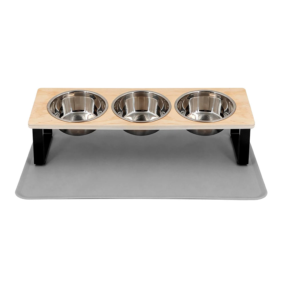 Triple Bowl Stand with Mat