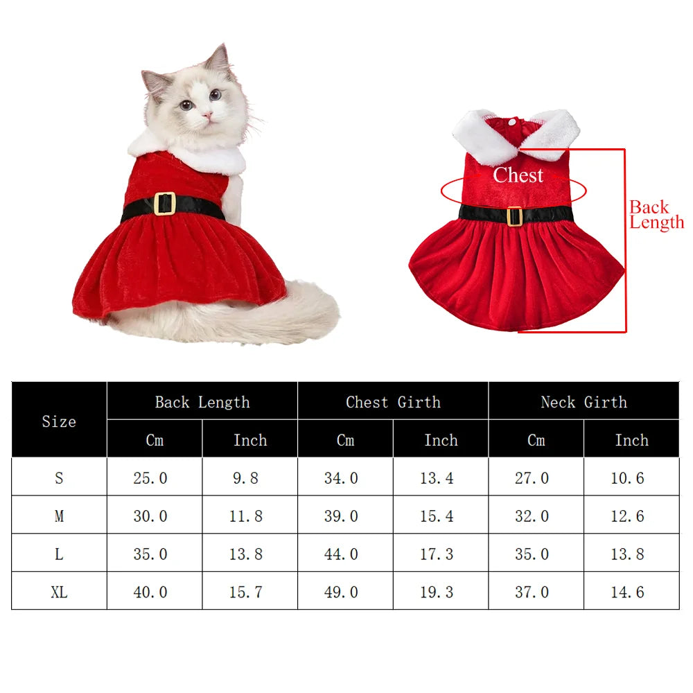 Santa Outfit for Dogs and Cats - S / Dress