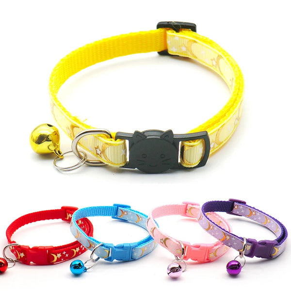 Star and Moon Cat Collar with Bell