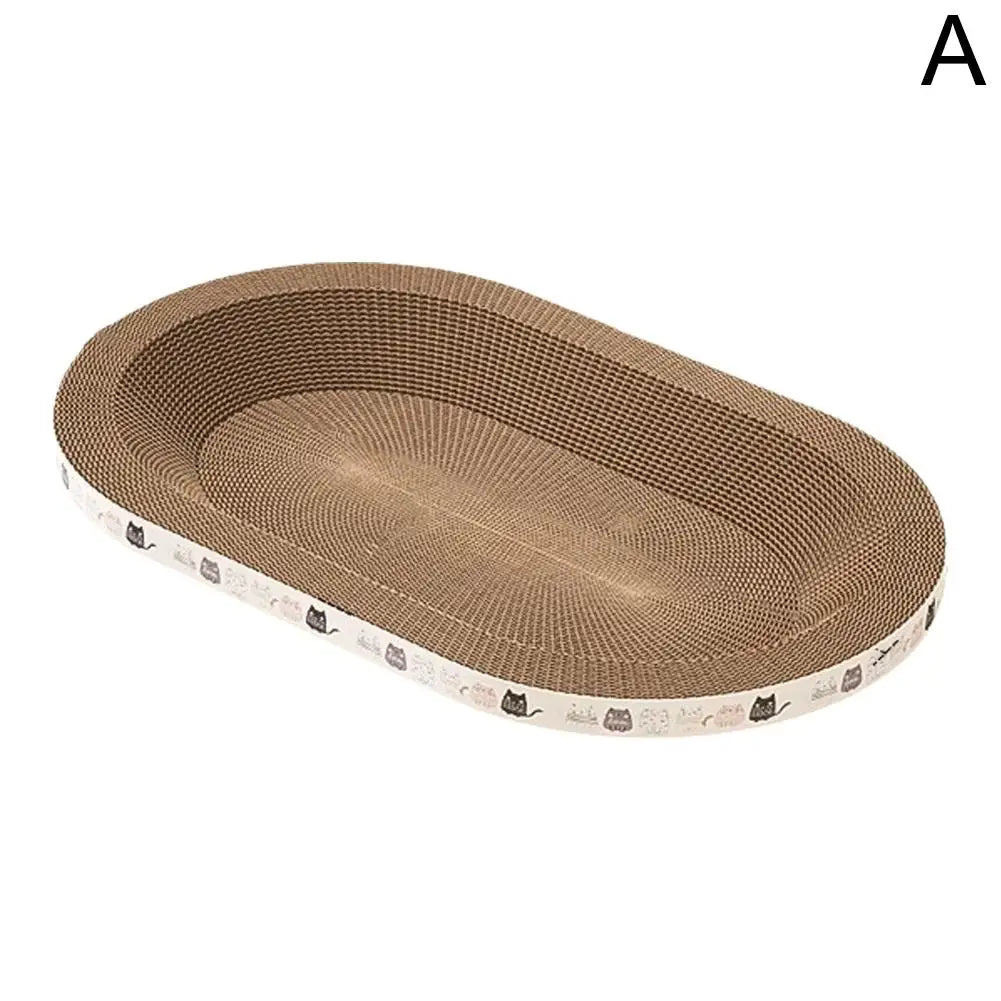 Oval Cardboard Cat Scratcher Bed