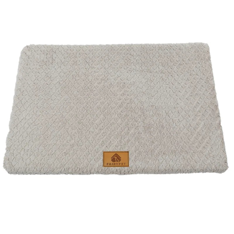 Sponge Crate Mat with Faux Fur Cover - M (58 x 40 cm, up to 7 kg) / Grey