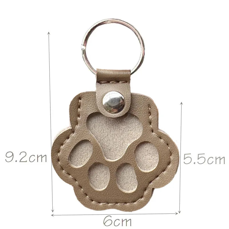 Leather Paw Fur Keepsake Locket Keyring