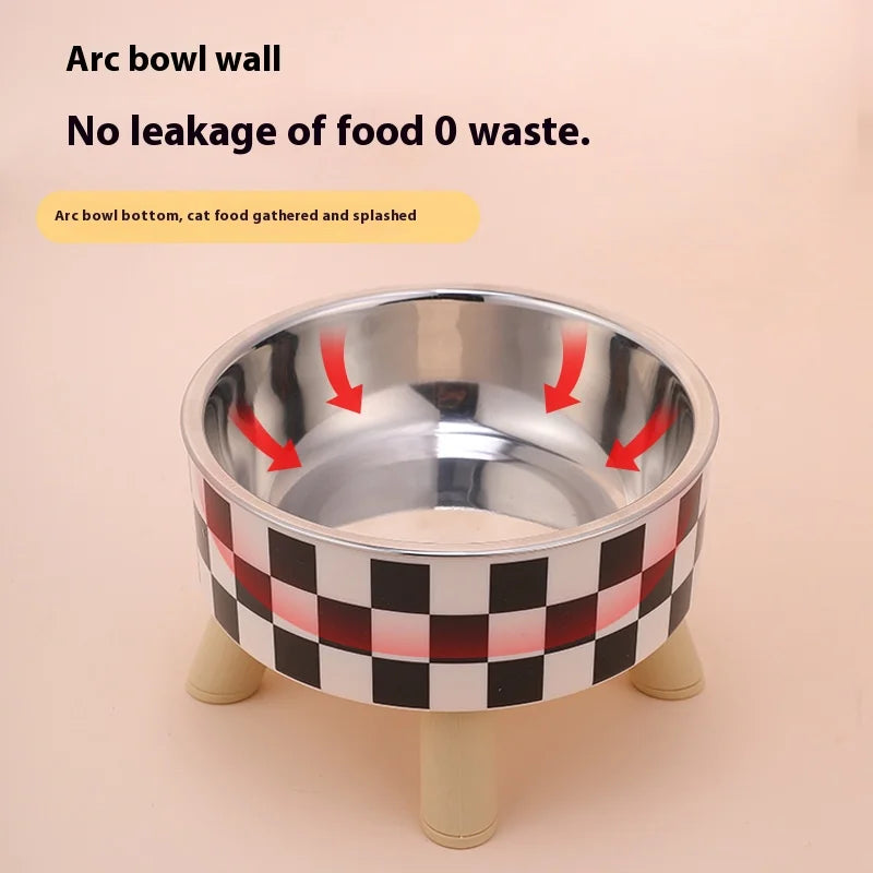 Raised Steel Bowl on Wooden Legs