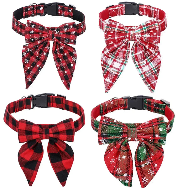 Christmas Bow Tie Dog Collar