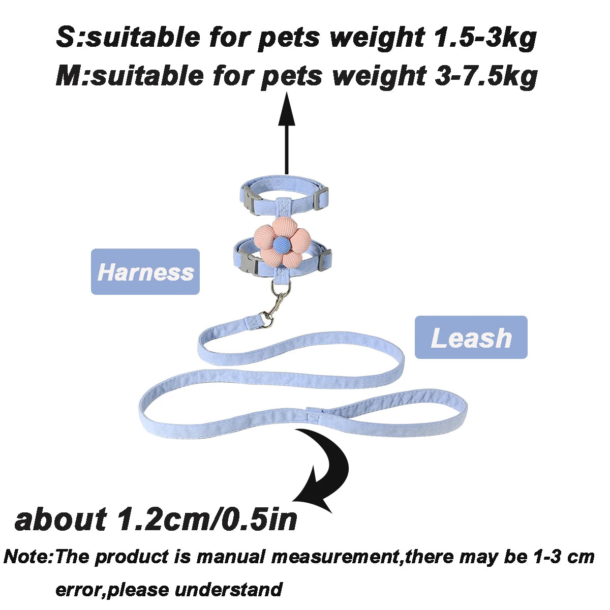 Cute Harness and Lead Set for Cats and Small Dogs