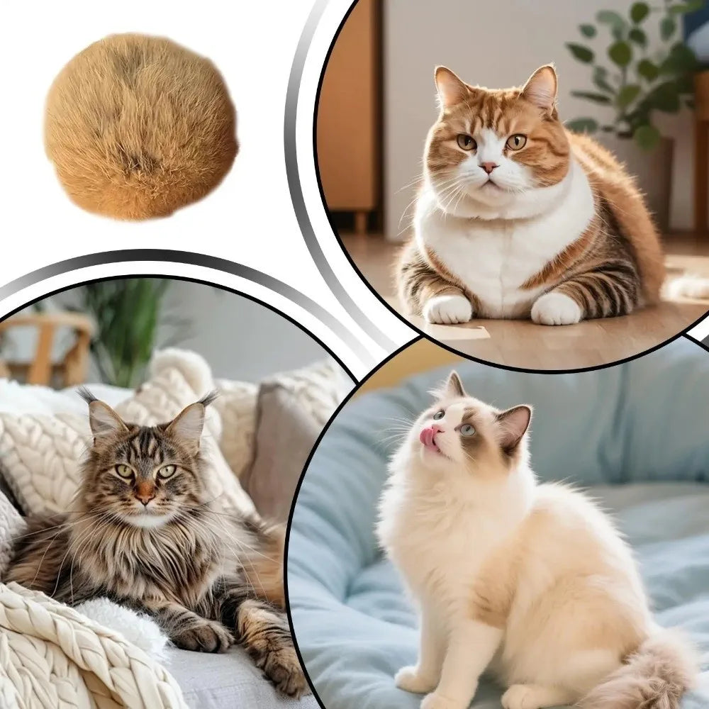 Fluffy Faux Fur Ball Cat Toy