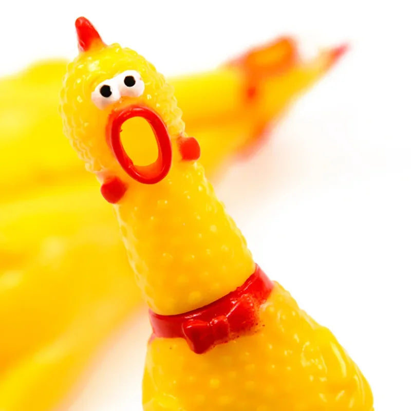 Screaming Rubber Chicken Dog Toy