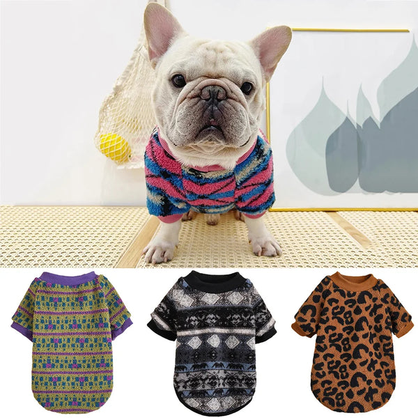 Patterned Fleece Jumper for Small Dogs
