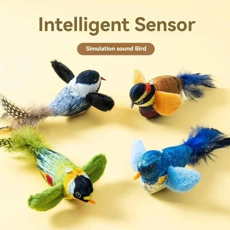Chirping Plush Bird Cat Toy