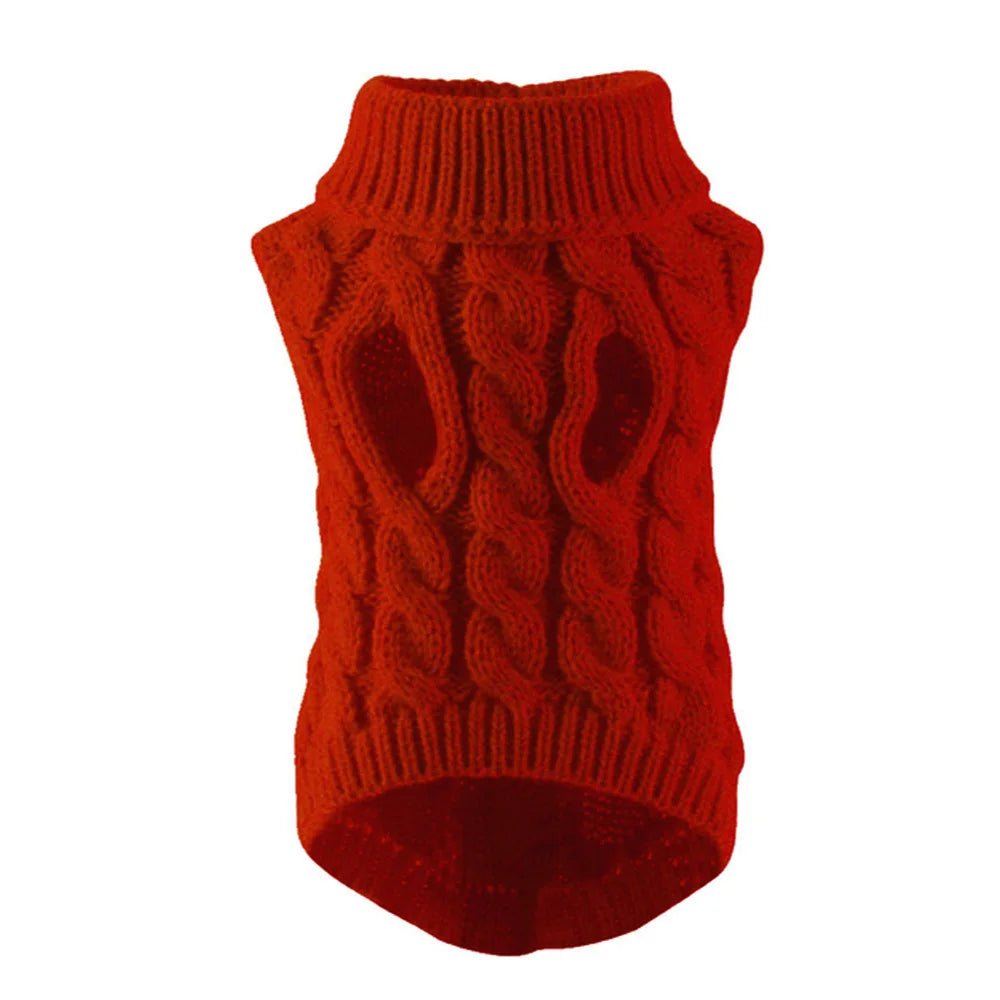 Cable-Knit Jumper for Sphynx and Small Cats - Wine Red / XS (0.6 to 1.5 kg)