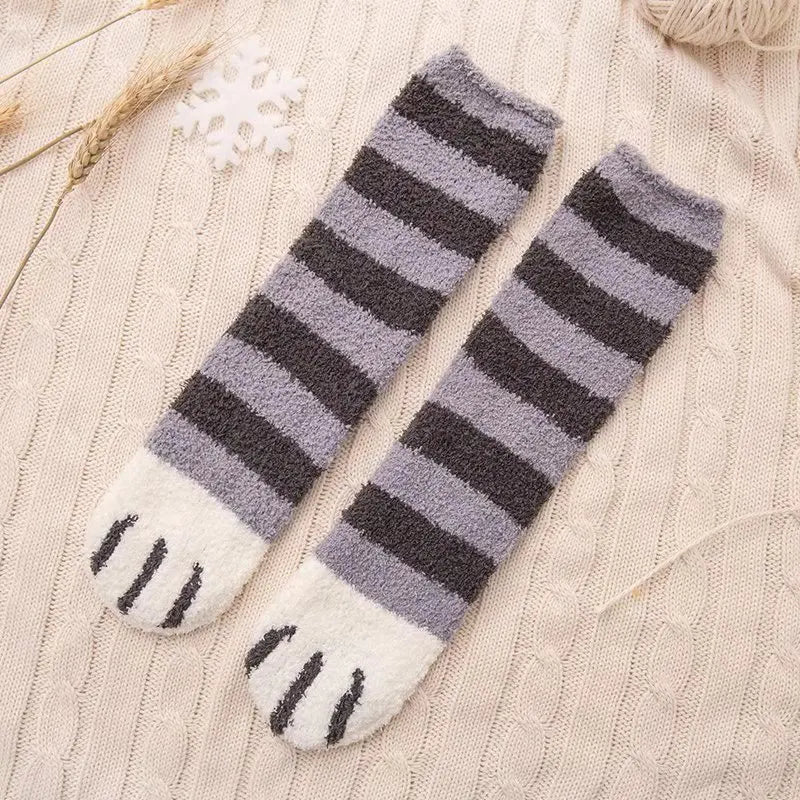Fluffy Cat Paw Socks