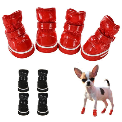 Fleece-Lined Winter Boots for Small Dogs