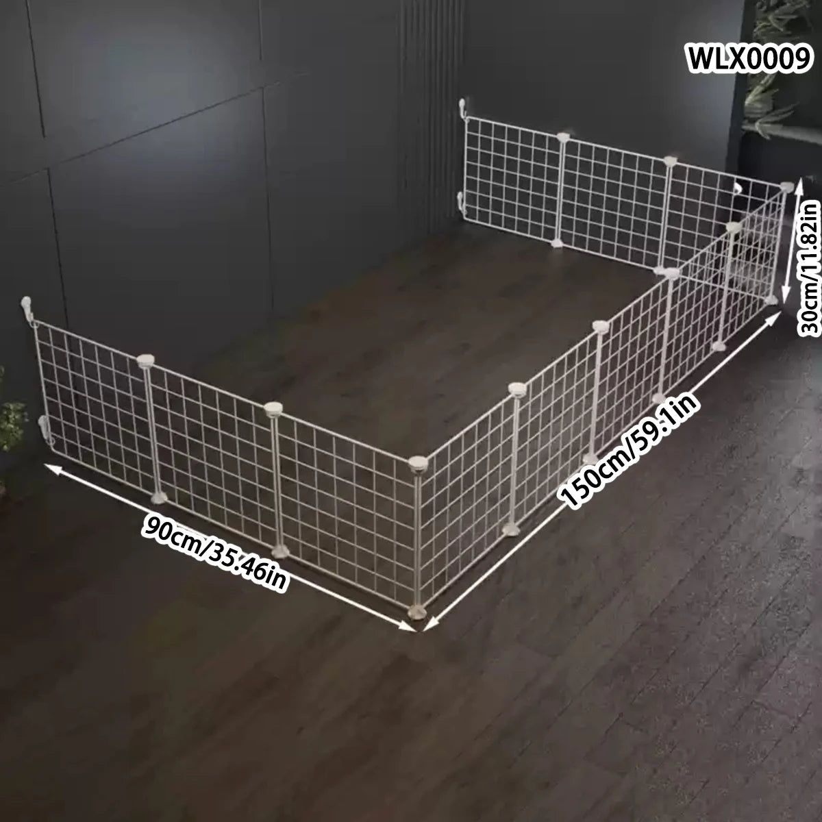 Wire Panel Puppy Pen - 3 sides, 90 x 120 cm