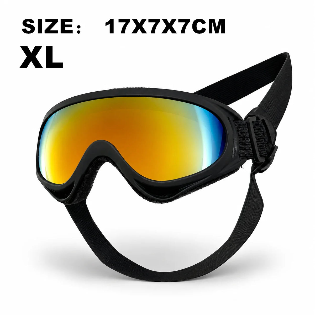 Dog Goggles with UV Protection - Black, red lens, XL