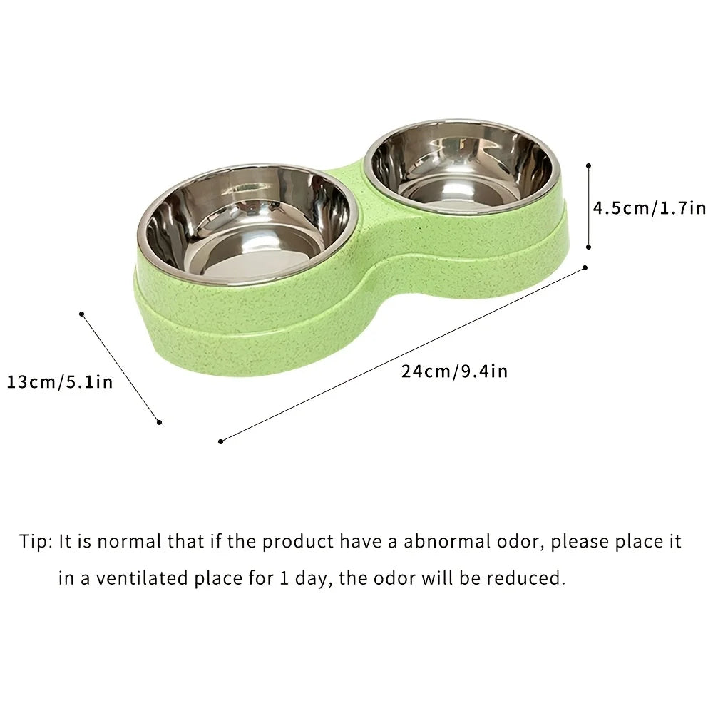 Double Stainless Steel Pet Bowl