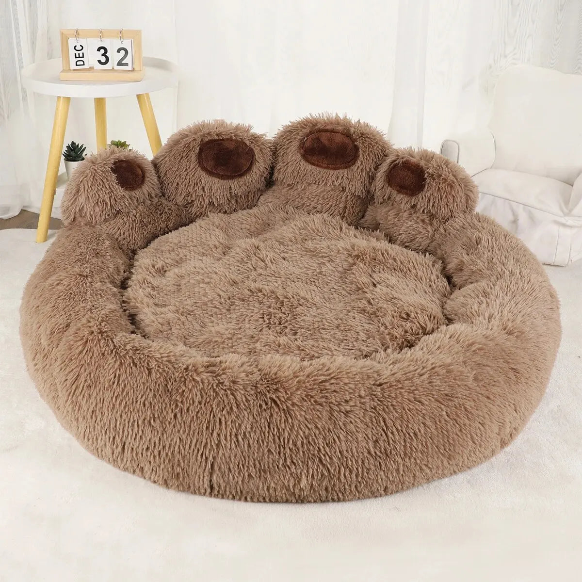 Bear Paw Plush Bed - Brown / S (50 cm)